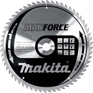 B-08595 MAKITA Пиляльний диск MAK Force по дереву 355x30 мм 60 зубів