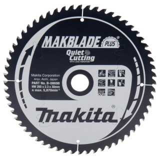Пиляльний диск Makita MAKBlade Plus по дереву 260x30мм x 60 зуб, B-08698
