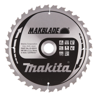 Пиляльний диск Makita MAKBlade по дереву 260x30мм x 32 зуб, B-08931