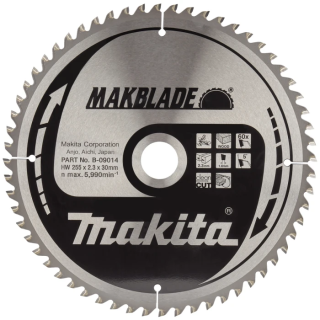 Диск пиляльний по деревині MAKBlade 255x30 60T, B-09014