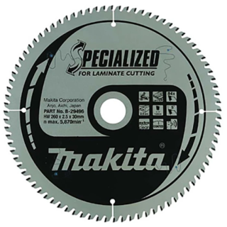 Пиляльний диск Makita TCT для ламинату 260х30 мм 84T, B-29496