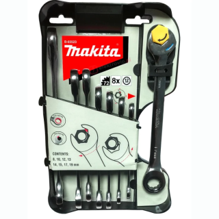 Набір ключів із тріскачкою 8 шт. (8,10,12,13,14,15,17,19 мм) Makita B-65523