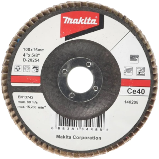 Лепестковый шлифовальный диск угловой Makita Ce 40 100х16 мм, D-28254