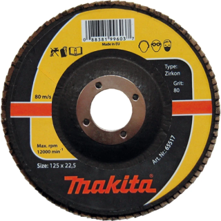 Лепестковый шлифовальный диск Makita 150х22,23 K 60, карбид кремния, P-65383