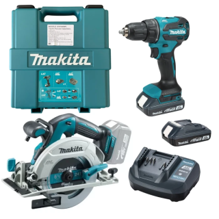 Набор аккумуляторного инструмента Makita дисковая пила DHS680Z + дрель-шуруповерт DHP490WV