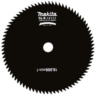 Ріжучий диск Makita для DBC260L, DBC260U, EBH252L, EBH252U, EBH253L, EBH253U, EBH341U, EBH341L, EBH341R, EM2651L, EM2651U, RBC2110, RBC2500, RBC3100, RBC3101, RBC420E, RBC413 230х25,4 мм 80Т