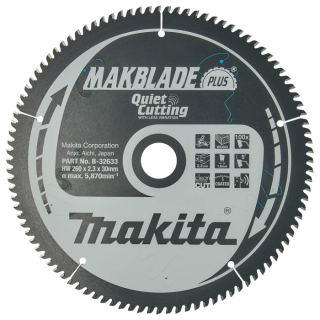 Пиляльний диск по деревині MAKBlade PLUS Makita 260x30 мм 100T
