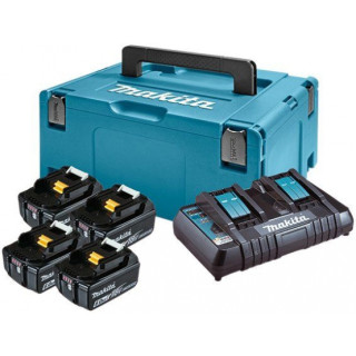 Комплект аккумуляторов LXT Makita (BL1860Bx4, DC18RD, Makpac 3
