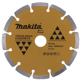 Алмазный диск для бетона, сегмент золотой, Makita , 150×22,23 мм