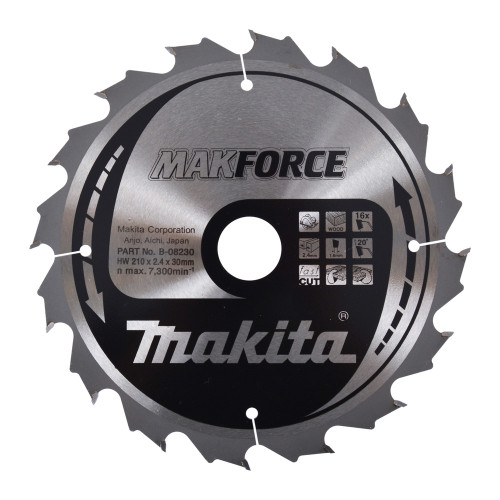 Диск пиляльний по деревині MAKForce Makita 210x30 мм 16Т