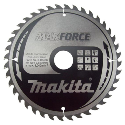 Пиляльний диск MAKForce: дерево Makita 190x30 мм 40 зубів