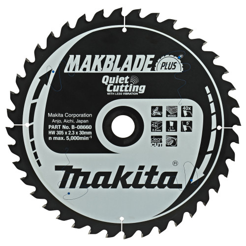 Пильный диск MAKBlade Plus: дерево Makita 305 мм, 40 зубьев