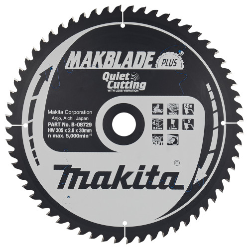 Пиляльний диск MAKBlade Plus: дерево Makita 305 мм 60 зубів