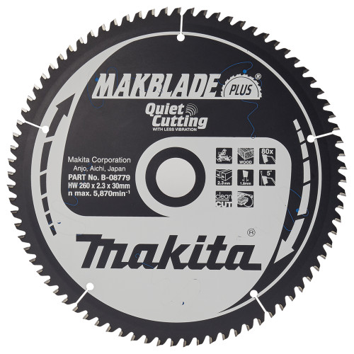 Пиляльний диск MAKBlade Plus: дерево Makita 260 мм 80 зубів
