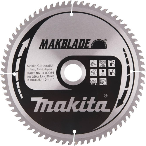Пиляльний диск MAKBlade: дерево Makita 250x30 72T