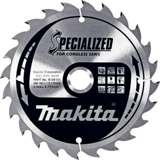 Пиляльний диск Makita для акумуляторних пил SPECIALIZED: дерево 160х20 мм 24Т