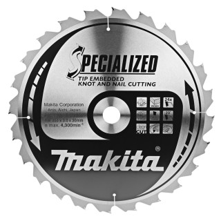 Пиляльний диск SPECIALIZED: дерево з цвяхами Makita 355x30 мм 24T