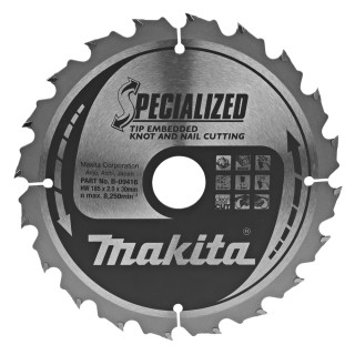 Пилялний диск SPECIALIZED: дерево з цвяхами Makita 185x30 мм 20T