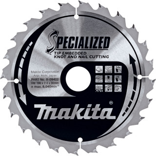 Пиляльний диск : дерево із цвяхами Makita 190 мм 24 зуба