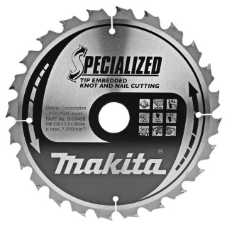 Пильный диск SPECIALIZED: дерево с гвоздями Makita 210x30/25 мм 24T