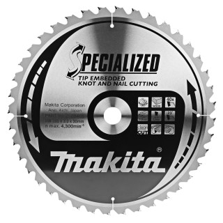 Пиляльний диск SPECIALIZED: дерево з цвяхами Makita 355x30 мм 40T