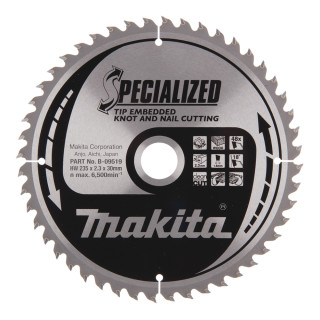 Пиляльний диск SPECIALIZED: дерево з цвяхами Makita 235x30 мм 48 зубів