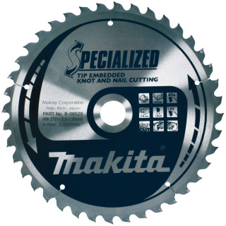 Пильный диск SPECIALIZED: дерево с гвоздями Makita 270x30 мм 40T