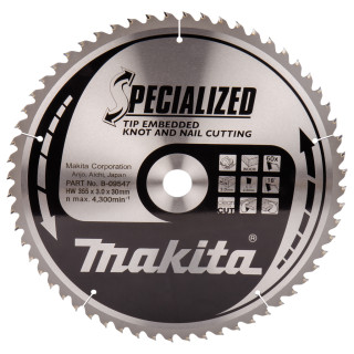 Пиляльний диск SPECIALIZED: дерево з цвяхами Makita 355х30 мм 60Т