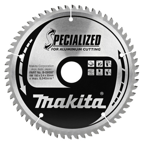 Пильный диск: алюминий, ламинат Makita 190×30 мм, 60 зубьев
