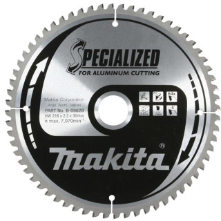 Пильный диск SPECIALIZED: алюминий Makita 216×30 мм, 64 зубца