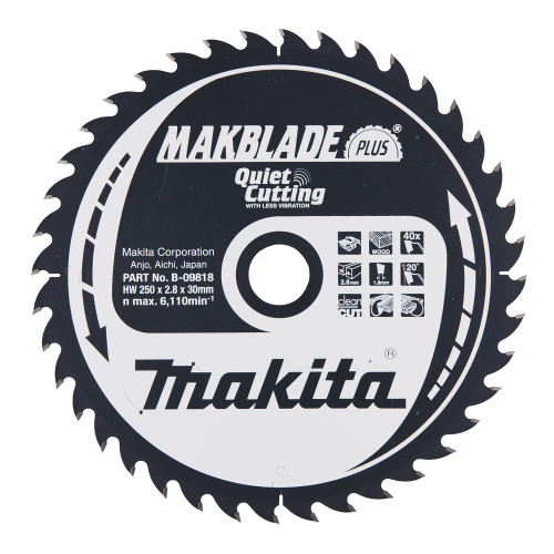Пиляльний диск MAKBlade Plus: дерево Makita 250 мм 40 зубів