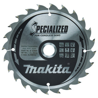 Пиляльний диск Makita для акум.пил SPECIALIZED: дерево 165x20 мм 24T