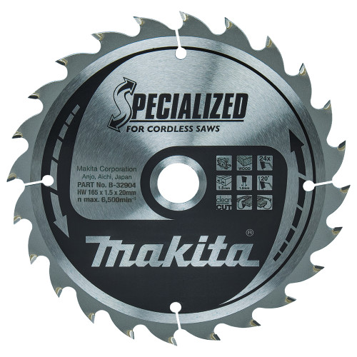 Пиляльний диск Makita для акум.пил SPECIALIZED: дерево 165x20 мм 24T