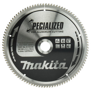 Пильный диск SPECIALIZED: алюминий, цветные металлы, ламинат, пластик Makita 260×30 мм 100Т