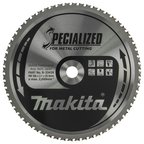 Пяляльний диск SPECIALIZED: сталь 305x25,4 мм 60T (B-33439) підходить Makita для LC1230N