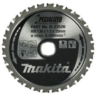 Пильный диск SPECIALIZED: сталь Makita 136×20 мм, 30 зубьев