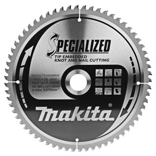 Пильный диск SPECIALIZED Makita 260x30 мм 64T: дерево с гвоздями