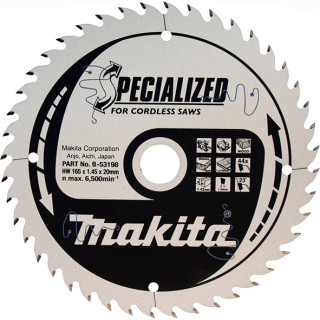 Пиляльний диск Makita для занурювальних пил SPECIALIZED: ламітат, МДФ 165x20 мм 44T (МДФ)