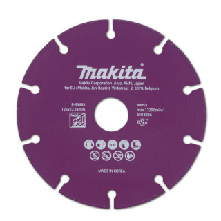 Алмазный диск SPECIALIZED для резки металла, сегмент Makita , 125×22,23×1,3 мм