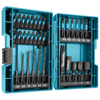 Набор ударных сверл и бит Makita для ударной отвертки Impact Black, 33 шт.