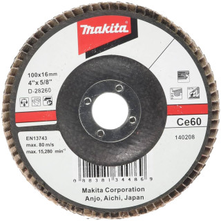 Лепестковый шлифовальный диск Makita 100×16 Ce60, угловой