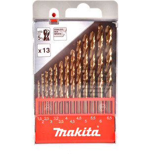 Набір свердел по металу HSS-Co по металу Makita 1,5-6,5 мм (13 шт.)