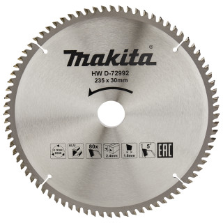 Пиляльний диск TCT: алюміній, кольорові метали Makita 235 мм 80 зубів