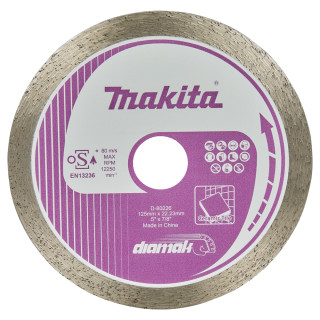 Цельный алмазный диск для резки керамики Makita 125x22,23 мм