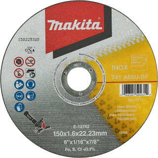 Тонкий отрезной диск Makita для нержавеющей стали 150×1,6 мм 60U, плоский
