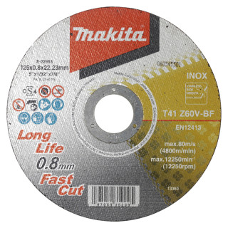 Тонкий отрезной диск Makita для нержавеющей стали 125×0,8 T41 Z60V-BF, плоский