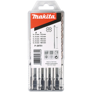Набор сверл SDS-Plus, Makita P2S: Премиум с 2 режущими кромками, 5 шт.