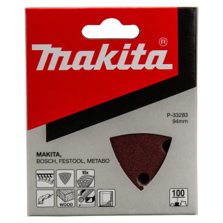 Набор треугольной шлифовальной бумаги Makita 94×94×94 мм К100 с 6 отверстиями (10 шт.)