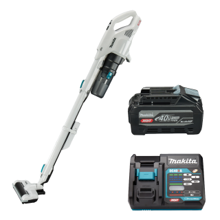 Аккумуляторный пылесос с вращающейся щеткой XGT Makita 40 V MAX CL004GZ + DC40RA + BL4040F