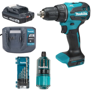 Акумуляторний дриль-шурупокрут LXT Basic Makita DDF490WV + набір свердл D-75742 + набір біт B-28896